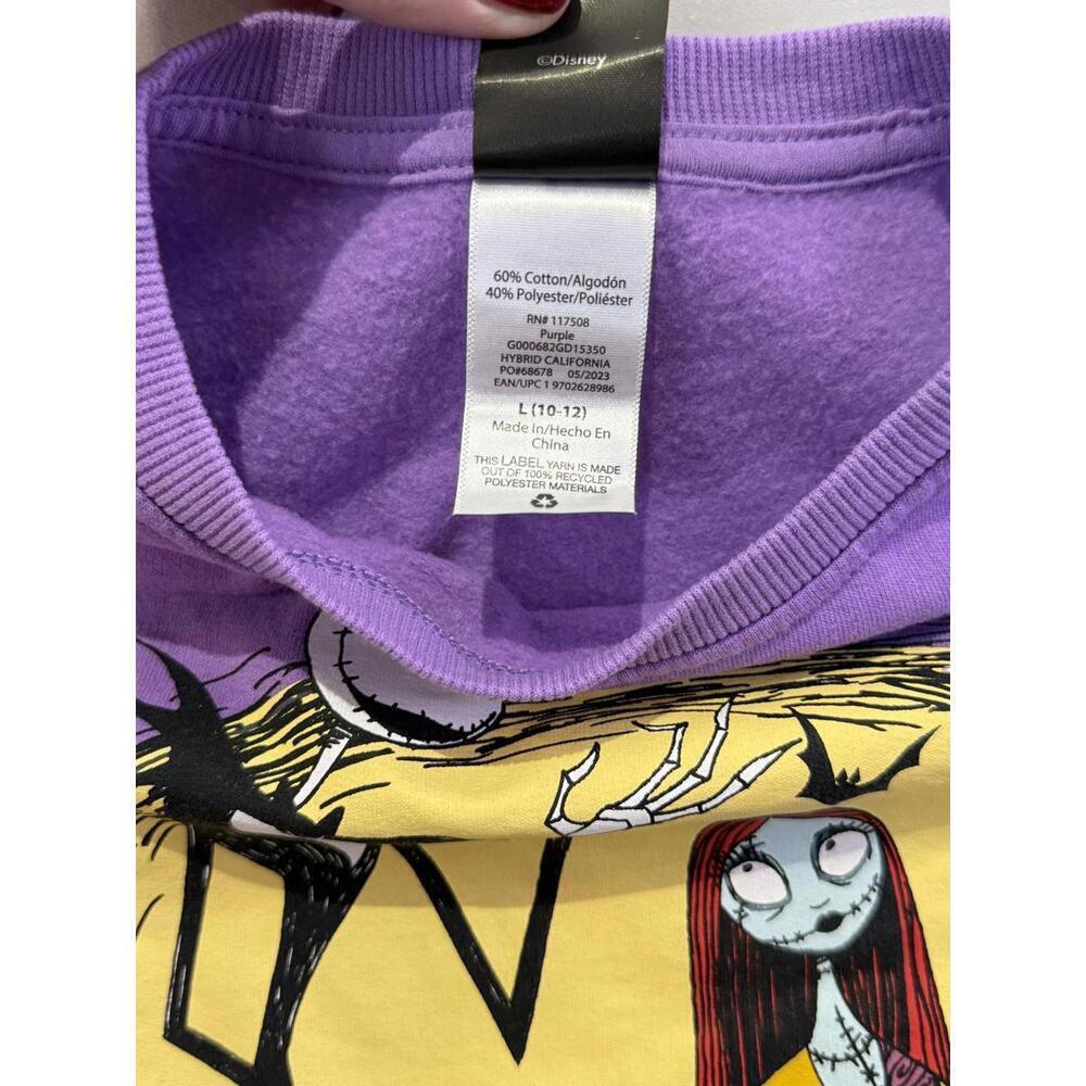 Nightmare Before Christmas Sweatshirt Kids 10-12 Purple Jack Sally Zero Disney - Picture 5 of 10